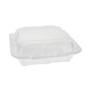 Pactiv Foam Hinge Lid Container, Dual Tab Lock, 8.42x8.15x3, 1-Cmp, Wt, PK150 YTD18801ECON